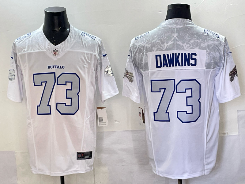 Men Buffalo Bills 73 Dawkins Nike White 2025 Rivalries Collection Limited NFL Jersey 003